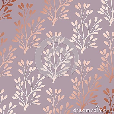 Rose gold. Elegant decorative floral pattern for printing Vector Illustration