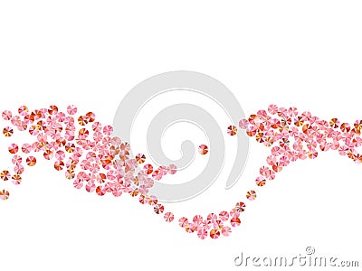 Rose gold foil confetti scatter vector illustration Vector Illustration