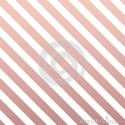 Rose Gold glittering diagonal lines pattern on white background. Vector Illustration