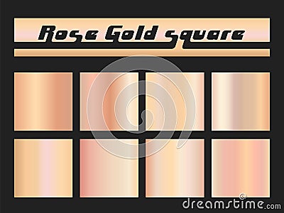 Rose gold gradient square Vector Illustration