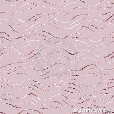 Rose gold. Pink seamless pattern. Marble roses golden. Repeated elegant design for prints. Repeating abstract background. Glam spa Vector Illustration