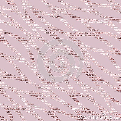 Rose gold seamless pattern. Glitter background for print. Pink texture with effect marble metallic foil. Repeated glam design. Rep Vector Illustration