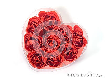 Rose In Heart Shape Stock Photo