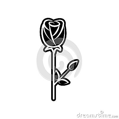 Rose icon. Element of dia de muertos for mobile concept and web apps icon. Glyph, flat icon for website design and development, Stock Photo
