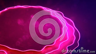 rose neon ardent delicate lines pedestal or podium - abstract 3D rendering Stock Photo