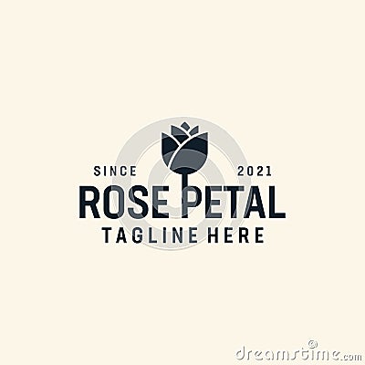 Rose petal beauty feminine logo vector design concept Vector Illustration