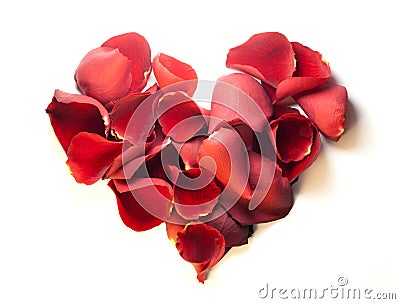 Rose petal heart Stock Photo