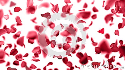 Rose petals falling Stock Photo