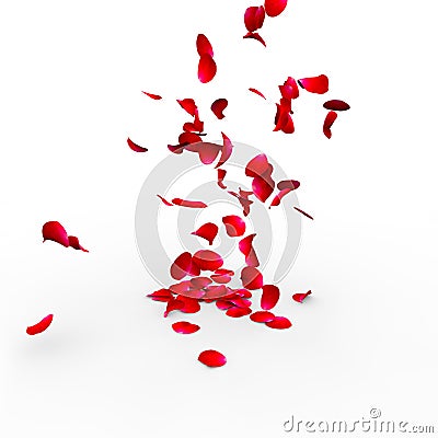 Rose petals falling on a surface Stock Photo