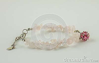 Rose quartz bracelet Stock Photo