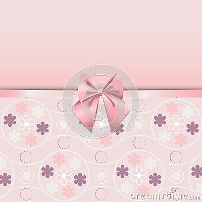 Rose Quartz flower seamless pattern decorated with pink ribbon romance Vector Illustration