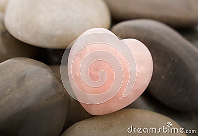 Rose quartz heart Stock Photo