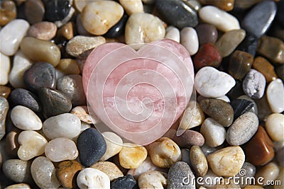 Rose Quartz Heart Stock Photo