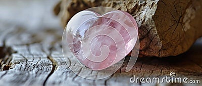 Rose Quartz Heart Gemstone A Fragile Beauty Stock Photo