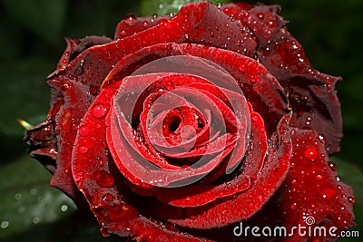 rose rain drops in the garden Stock Photo