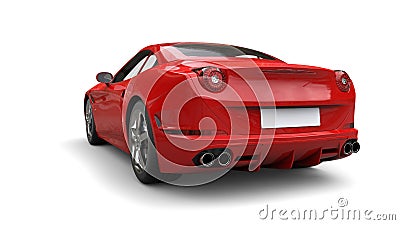 Rose red super sports car - taillight view Stock Photo