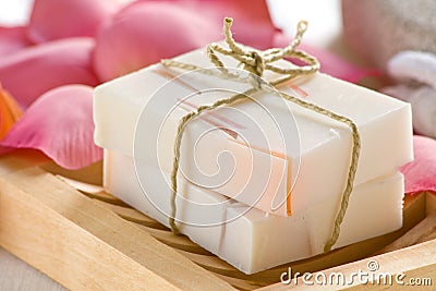 Rose scented soap Stock Photo