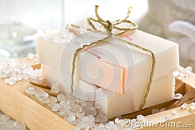 Rose scented soap Stock Photo