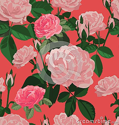 Rose seamless pattern Stock Photo