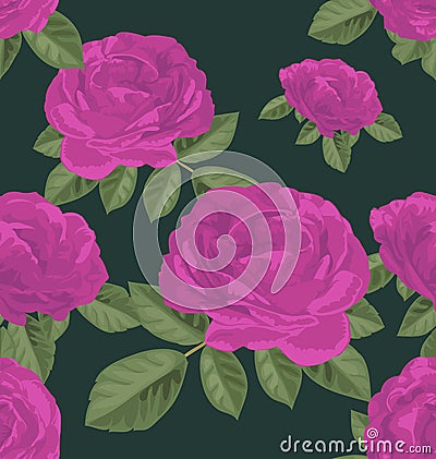 Rose seamless pattern Stock Photo