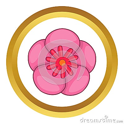 Rose of Sharon korean flower vector icon Vector Illustration