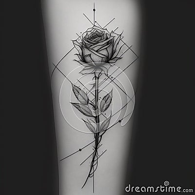 rose tattoo is a popular and versatile design Stock Photo