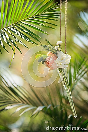 Rose Wedding Decoration Hanging Green Stock Photo