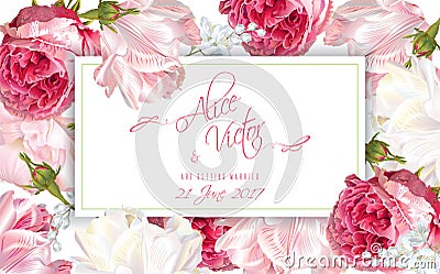 Rose wedding invitation Vector Illustration