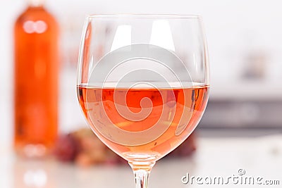 Rose wine in a glass Stock Photo