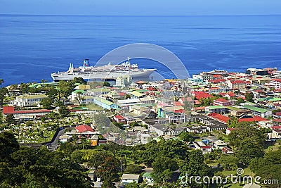Panorama of Roseau, Dominica Editorial Stock Photo