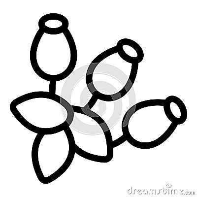 Rosehip bush icon outline vector. Garden natural rose plant Stock Photo