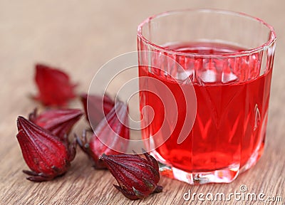 Roselle with drink Stock Photo