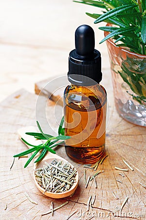 Rosemary aromatherapy oil extract Stock Photo