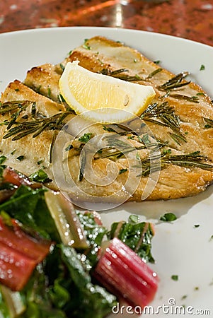 Rosemary grilled fish Stock Photo