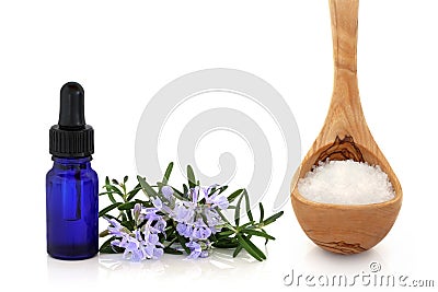 Rosemary Herb and Sea Salt Stock Photo