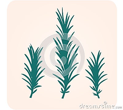 Rosemary herb silhouette Vector Illustration