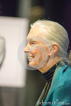 Rosemont, PA - September 15: Dr. Jane Goodall speaks at The Agnes Irwin School in Rosemont on September 15, 2015 Editorial Stock Photo