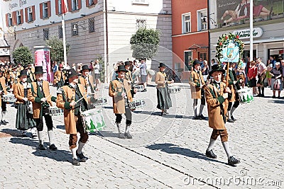 Rosenheim costume parade performers Editorial Stock Photo