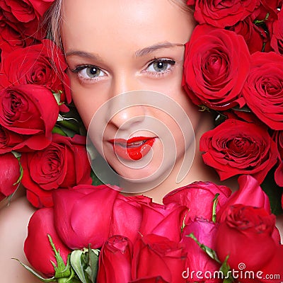 In roses Stock Photo