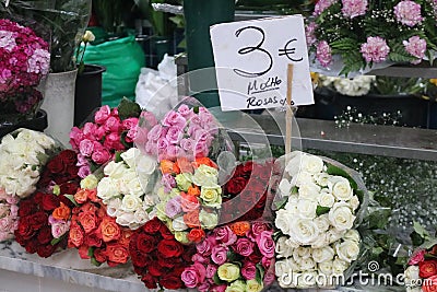 Roses bouqets for sale. Stock Photo