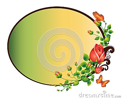 Roses frame Vector Illustration