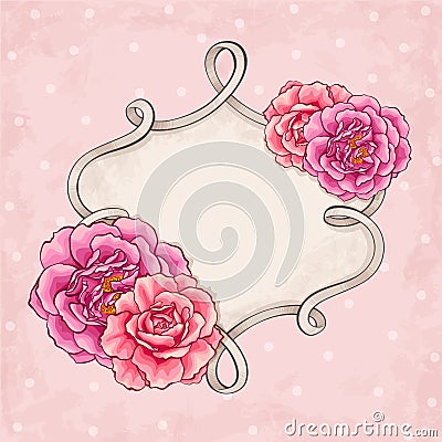 Roses frame Vector Illustration