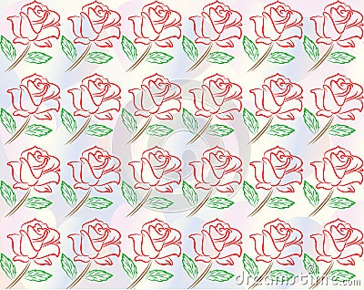 Roses and Hearts Pattern Stock Photo