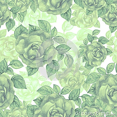 Roses seamless pattern Stock Photo