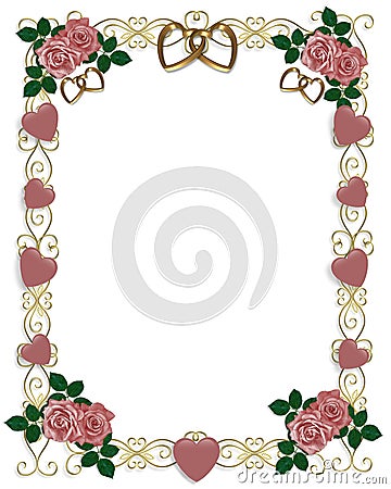 Roses Wedding or Party Invitation Stock Photo