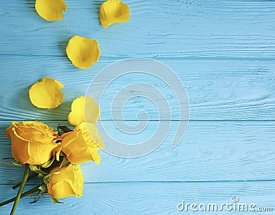 Roses wooden background romantic design mothers day festive Stock Photo