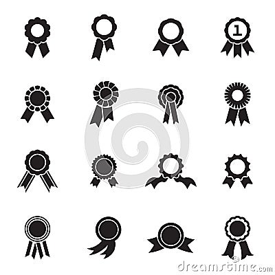 Rosette icons isolated on a white background Vector Illustration