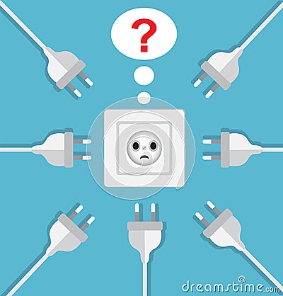 Rosette and many plugs. Choice Vector Illustration