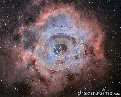 Rosette Nebula in hubble pallet Stock Photo