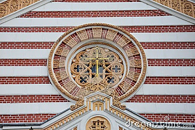 Rosette of the Saint Spyridon the New Church Stock Photo